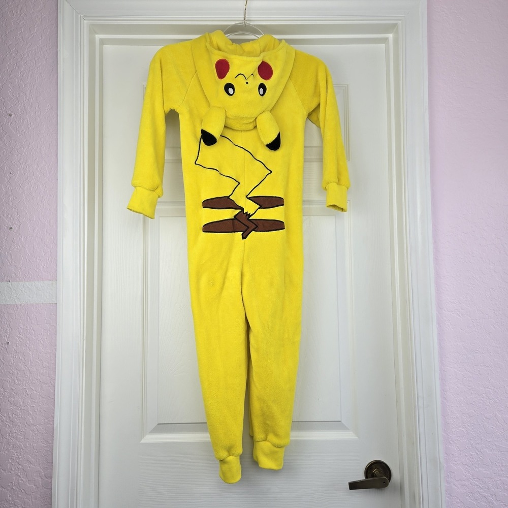 Opposuits Pikachu One Piece Union Suit‎ Costume Youth Size S Zip Front Hood